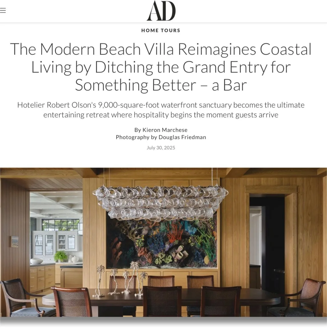 AD Middle East feature: The Modern Beach Villa, photography by Douglas Friedman